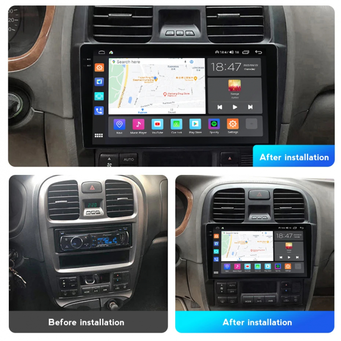 Navigatie Hyundai Sonata Fe 2001-2012 Rezolutie 2K , 8GB RAM+128GB ROM QLED [2]