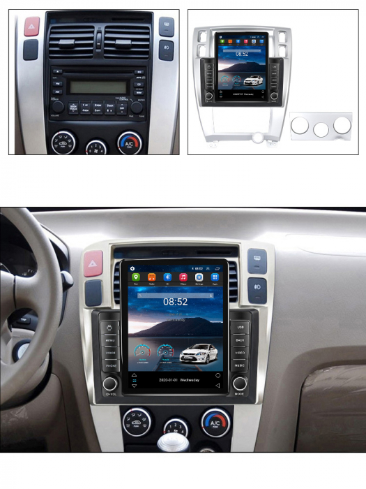Navigatie Hyundai Tucson din 2006 - 2014, Display TESLA 9.5 inch, 2GB RAM si 32GB ROM, Wireless Carplay si Android Auto, Procesor Octacore, Slot sim 4G, Sunet DSP, Camera Marsarier, Bluetooth, USB, Wi [3]