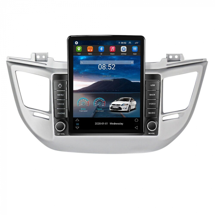 Navigatie Hyundai Tucson din 2014-2018, Display TESLA 9.5 inch, 2GB RAM si 32GB ROM, Wireless Carplay si Android Auto, Procesor Octacore, Slot sim 4G, Sunet DSP, Camera Marsarier, Bluetooth, USB, Wi F [2]