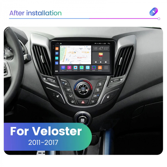 Navigatie Hyundai Veloster 2011-2017 Rezolutie 2K , 8GB RAM+128GB ROM QLED [2]
