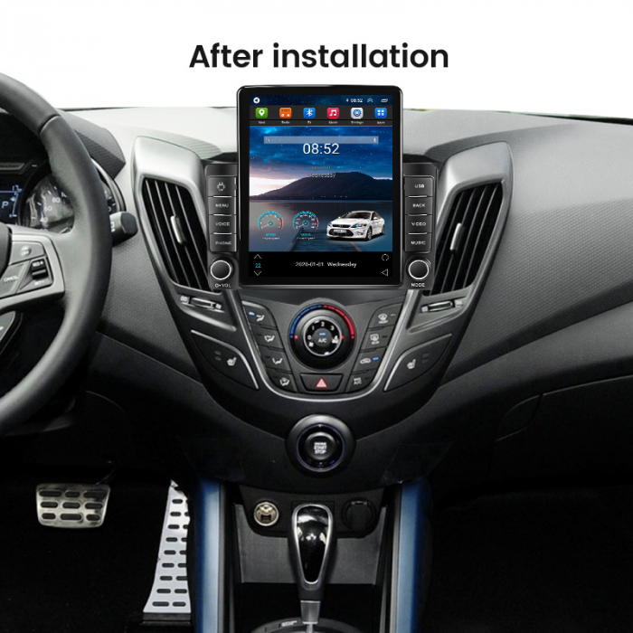 Navigatie Hyundai Veloster 2011-2017 Ecran TESLA 9.7 inch, 8 GB RAM si 128 GB ROM, Android 15, Slot Sim 4G, Procesor Octa Core, Carplay Wireless si Android auto, Procesor Sunet Digital DSP [4]