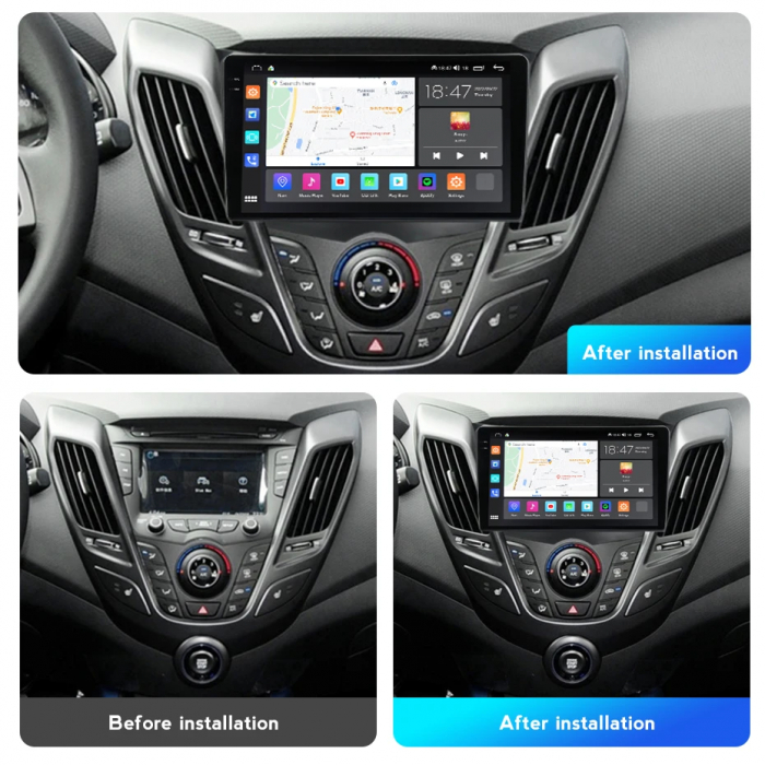 Navigatie Hyundai Veloster 2011-2017 Rezolutie 2K , 8GB RAM+128GB ROM QLED [4]