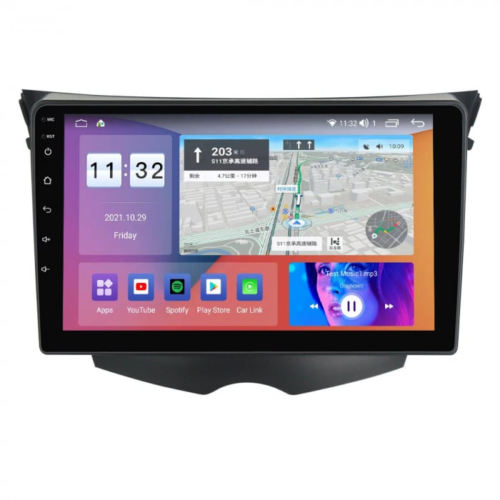 Navigatie Hyundai Veloster 2011-2017 Android 14 , 4GB RAM , Procesor Quad Core , Wireless Carplay si Android auto , Display HD Touchscreen, Wi-Fi , Bluetooth, USB [4]