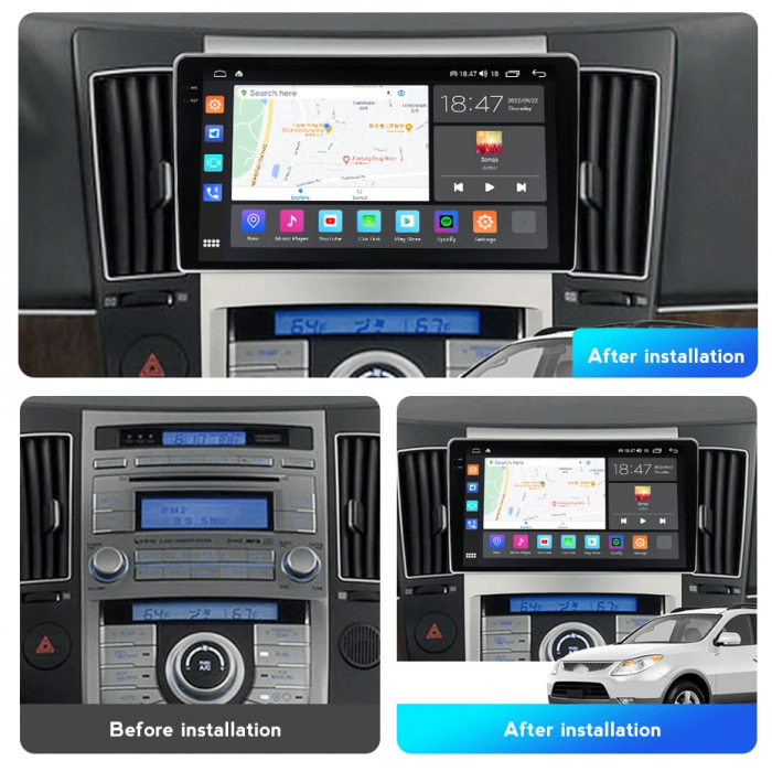 Navigatie Hyundai Veracruz IX 55 2006-2015 Rezolutie 2K , 8GB RAM+128GB ROM QLED [2]