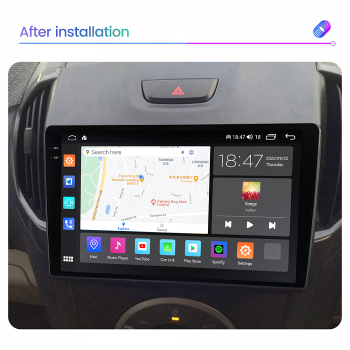 Navigatie Isuzu D MAX din 2012-2019, Rezolutie 2K, Display QLED 9.5 inch, 4GB RAM si 64GB ROM, Android, Procesor Octacore, Slot sim 4G, Sunet DSP, Wireless Carplay si Android Auto, Camera Marsarier, U [6]