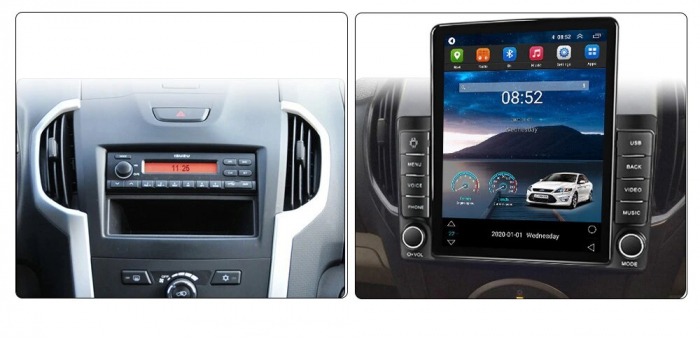 Navigatie Isuzu DMAX din 2015 - 2020, Ecran TESLA 9.7 inch, 4 GB RAM si 64 GB ROM, Slot Sim 4G, Procesor Octa Core, Carplay integrat, Procesor Sunet Digital DSP, Android, Aplicatii, Usb, Wi Fi, Blueto [3]