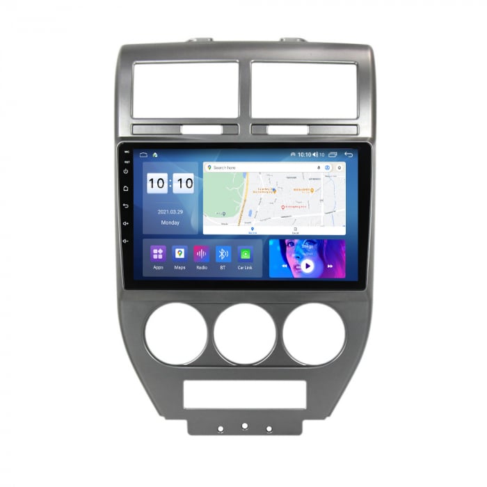 Navigatie Jeep Compass ( 2006 - 2010 ) 4 GB RAM si 64 GB ROM, Slot Sim 4G, Procesor Octa Core, Carplay, Sunet DSP, Android, Aplicatii, Usb, Wi Fi, Bluetooth [1]