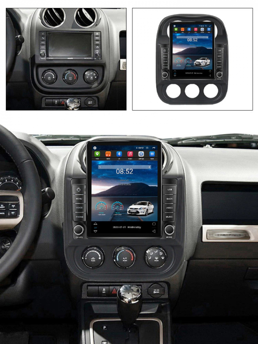 Navigatie Jeep Compass din 2010 - 2016,  Ecran TESLA 9.7 inch, 8 GB RAM si 128 GB ROM, Android 15, Slot Sim 4G, Procesor Octa Core, Carplay Wireless si Android auto, Procesor Sunet Digital DSP, Aplic [3]