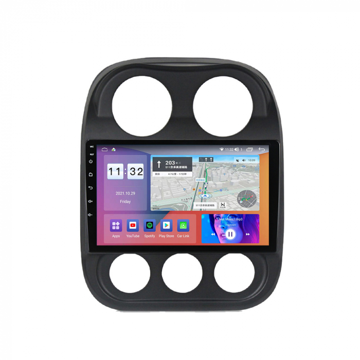 Navigatie Jeep Compass din 2010-2016, Rezolutie 2K, Display QLED 9.5 inch, 4GB RAM si 64GB ROM, Android, Procesor Octacore, Slot sim 4G, Sunet DSP, Wireless Carplay si Android Auto, Camera Marsarier, [3]