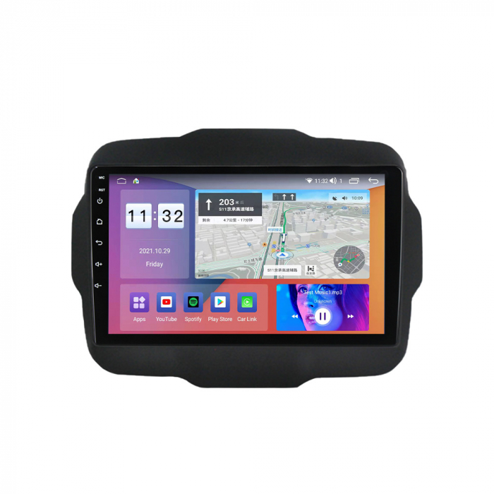 Navigatie Jeep Renegade din 2015-2021, Rezolutie 2K, Ecran QLED 9.5 inch, 8GB RAM si 128GB ROM, Android, Procesor Octacore, Slot sim 4G, Sunet DSP, Wireless Carplay si Android Auto [2]
