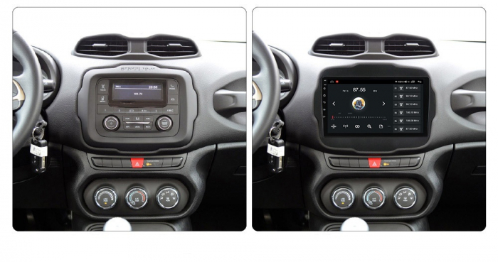 Navigatie Jeep Renegade din 2015-2021, Rezolutie 2K, Ecran QLED 9.5 inch, 8GB RAM si 128GB ROM, Android, Procesor Octacore, Slot sim 4G, Sunet DSP, Wireless Carplay si Android Auto [8]