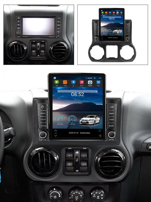 Navigatie Jeep Wrangler din 2011 - 2018, Ecran TESLA 9.7 inch, 8 GB RAM si 128 GB ROM, Android 15, Slot Sim 4G, Procesor Octa Core, Carplay Wireless si Android auto, Procesor Sunet Digital DSP, Aplic [4]