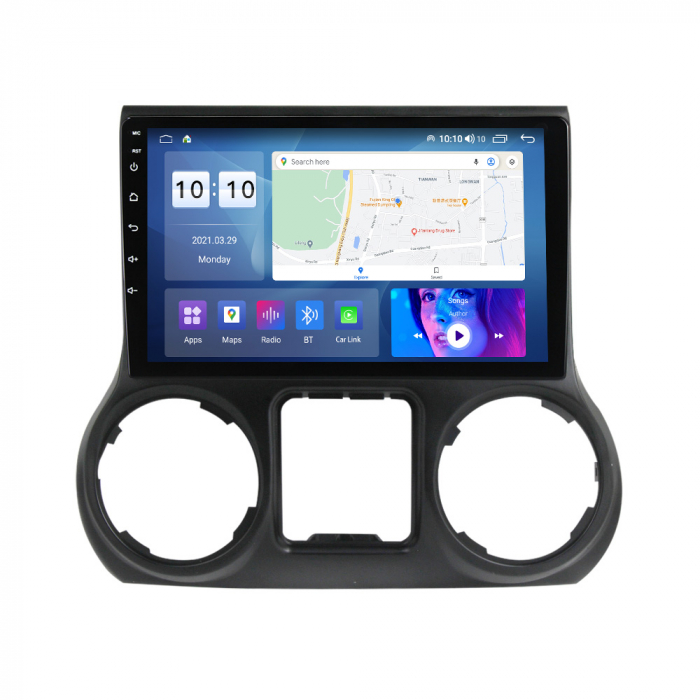 Navigatie Jeep Wrangler din 2011-2018, Rezolutie 2K, Display QLED 9.5 inch, 4GB RAM si 64GB ROM, Android, Procesor Octacore, Slot sim 4G, Sunet DSP, Wireless Carplay si Android Auto, Camera Marsarier, [3]
