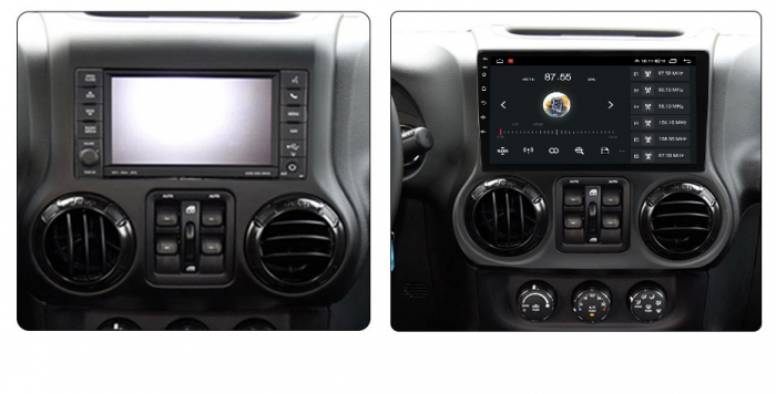 Navigatie Jeep Wrangler din 2011-2018, Rezolutie 2K, Ecran QLED 10.5 inch, 8GB RAM si 128GB ROM, Android, Procesor Octacore, Slot sim 4G, Sunet DSP, Wireless Carplay [2]