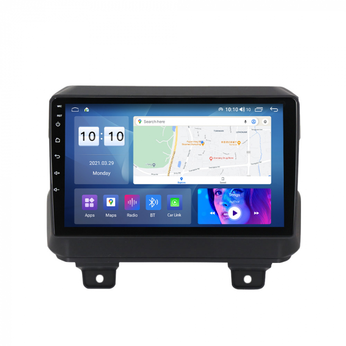 Navigatie Jeep Wrangler din 2018-2022, Rezolutie 2K, Display QLED 9.5 inch, 4GB RAM si 64GB ROM, Android, Procesor Octacore, Slot sim 4G, Sunet DSP, Wireless Carplay si Android Auto, Camera Marsarier, [2]
