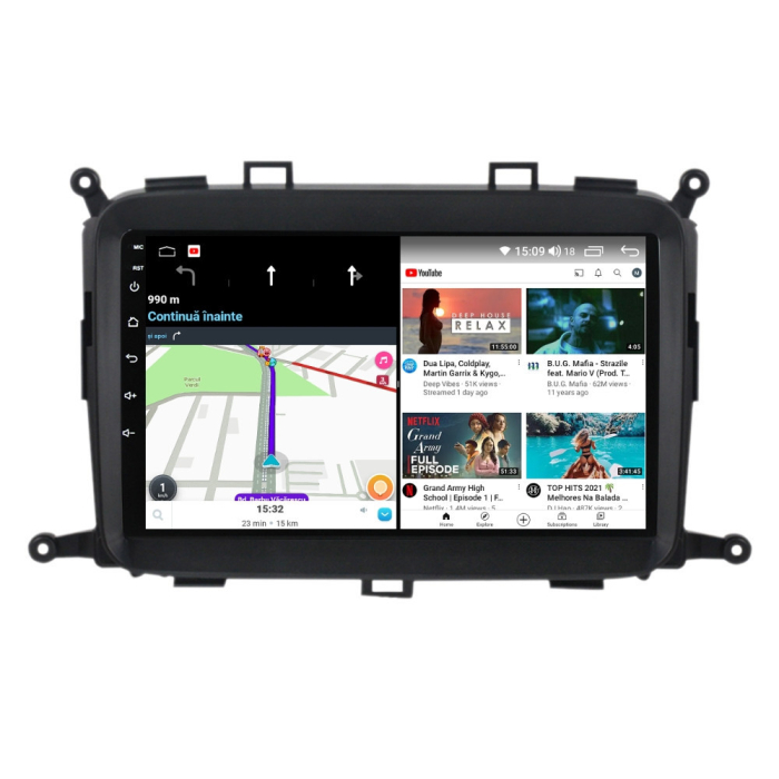 Navigatie Kia Carens 2013-2019 Android 14 , 4GB RAM , Procesor Quad Core , Wireless Carplay si Android auto , Display HD Touchscreen, Wi-Fi , Bluetooth, USB [2]