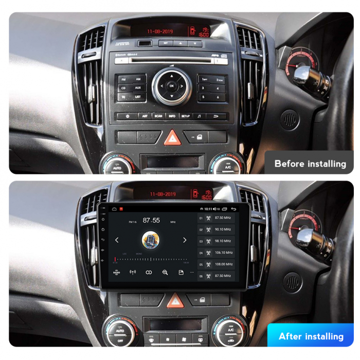 Navigatie Kia Ceed din 2006 - 2012, Rezolutie 2K, Ecran QLED 9.5 inch, 8GB RAM si 128GB ROM, Android, Procesor Octacore, Slot sim 4G, Sunet DSP, Wireless Carplay [3]