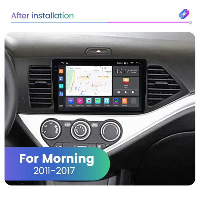 Navigatie Kia Morning 2011-2017 Rezolutie 2K , 8GB RAM+128GB ROM QLED [2]