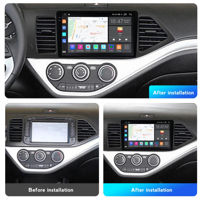 Navigatie Kia Morning 2011-2017 Rezolutie 2K , 8GB RAM+128GB ROM QLED [4]