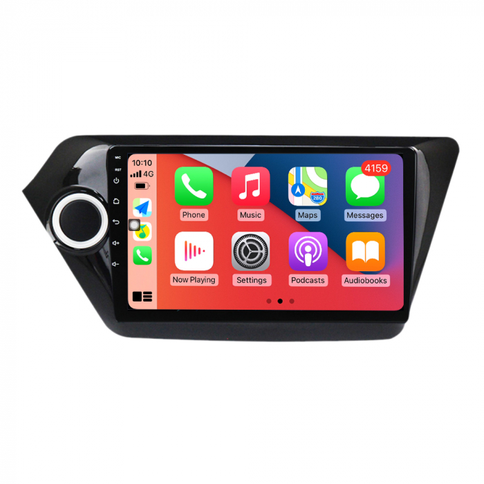 Navigatie Kia Rio din 2011-2016, Rezolutie 2K, Display QLED 9.5 inch, 4GB RAM si 64GB ROM, Android, Procesor Octacore, Slot sim 4G, Sunet DSP, Wireless Carplay si Android Auto, Camera Marsarier, USB, [1]