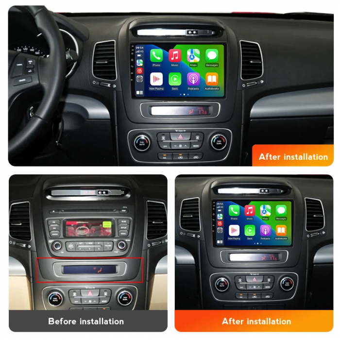 Navigatie Kia Sorento 2 2012 - 2014 Android 14 , 1GB RAM Carplay [2]