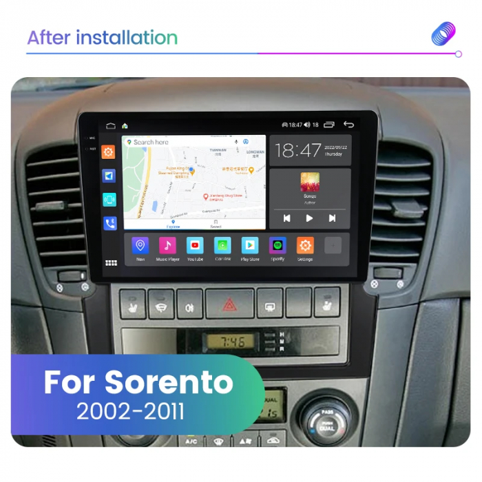 Navigatie Kia Sorento 2002-2011 Rezolutie 2K , 8GB RAM+128GB ROM QLED [3]