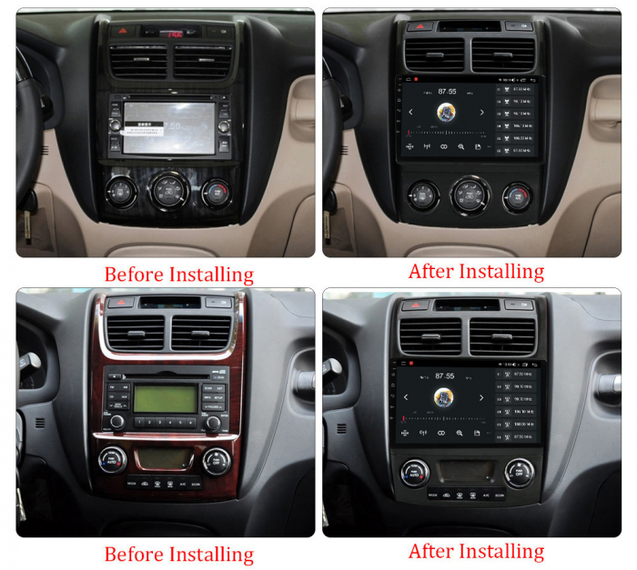 Navigatie Kia Sportage din 2007 - 2012, Rezolutie 2K, Display QLED 9.5 inch, 4GB RAM si 64GB ROM, Android, Procesor Octacore, Slot sim 4G, Sunet DSP, Wireless Carplay si Android Auto, Camera Marsarier [4]