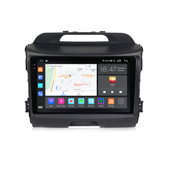 Navigatie Kia Sportage din 2010 - 2015, Rezolutie 2K, Ecran QLED 9.5 inch, 8GB RAM si 128GB ROM, Android, Procesor Octacore, Slot sim 4G, Sunet DSP, Wireless Carplay [2]
