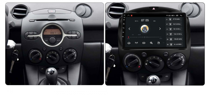 Navigatie Mazda 2 din 2007 - 2014 , 8GB RAM si 128GB ROM, Ecran QLED 9 inch, Android 14, Procesor Octacore, Slot sim 4G, Sunet DSP, Wireless Carplay si Android Auto, Camera Marsarier [2]