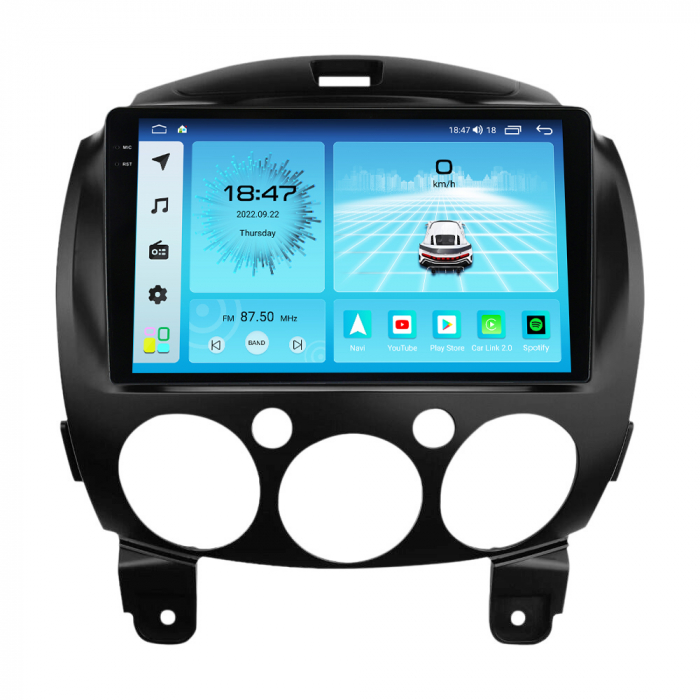 Navigatie Mazda 2 din 2007-2014, Rezolutie 2K, Ecran QLED 9.5 inch, 8GB RAM si 128GB ROM, Android, Procesor Octacore, Slot sim 4G, Sunet DSP, Wireless Carplay si Android Auto [6]