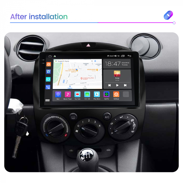 Navigatie Mazda 2 din 2007-2014, Rezolutie 2K, Ecran QLED 9.5 inch, 8GB RAM si 128GB ROM, Android, Procesor Octacore, Slot sim 4G, Sunet DSP, Wireless Carplay si Android Auto [4]