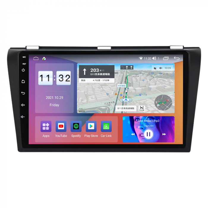 Navigatie Mazda 3 ( 2003 - 2010 ) , 4 GB RAM si 64 GB ROM, Slot Sim 4G, Procesor Octa Core, Carplay, Sunet DSP, Android, Aplicatii, Usb, Wi Fi, Bluetooth [2]
