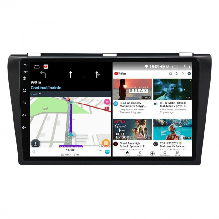 Navigatie Mazda 3 din 2003-2010 Android 14 , 4GB RAM , Procesor Quad Core , Wireless Carplay si Android auto , Display HD Touchscreen, Wi-Fi , Bluetooth, USB [4]