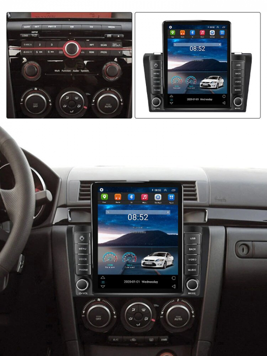 Navigatie Mazda 3 din 2003-2010, Display TESLA 9.5 inch, 2GB RAM si 32GB ROM, Wireless Carplay si Android Auto, Procesor Octacore, Slot sim 4G, Sunet DSP, Camera Marsarier, Bluetooth, USB, Wi Fi, Radi [2]