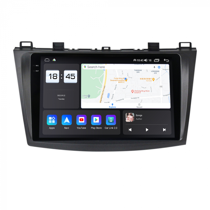 Navigatie Mazda 3 din 2003-2010, Rezolutie 2K, Display QLED 9.5 inch, 4GB RAM si 64GB ROM, Android, Procesor Octacore, Slot sim 4G, Sunet DSP, Wireless Carplay si Android Auto, Camera Marsarier, USB, [4]