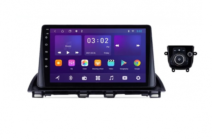 Navigatie Mazda 3 din 2013-2019, Rezolutie 2K, Display QLED 9.5 inch, 4GB RAM si 64GB ROM, Android, Procesor Octacore, Slot sim 4G, Sunet DSP, Wireless Carplay si Android Auto, Camera Marsarier, USB, [3]
