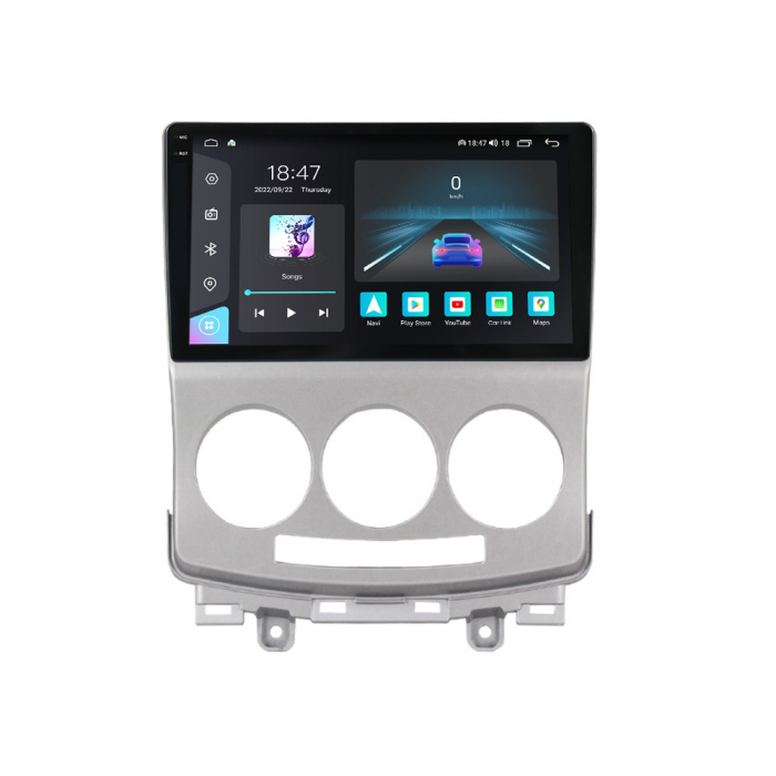 Navigatie Mazda 5 din 2005-2010, Rezolutie 2K, Display QLED 9.5 inch, 4GB RAM si 64GB ROM, Android, Procesor Octacore, Slot sim 4G, Sunet DSP, Wireless Carplay si Android Auto, Camera Marsarier, USB, [1]