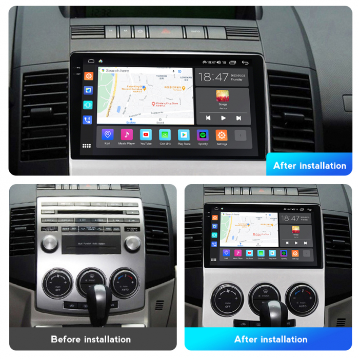 Navigatie Mazda 5 din 2005-2010, Rezolutie 2K, Ecran QLED 9.5 inch, 8GB RAM si 128GB ROM, Android, Procesor Octacore, Slot sim 4G, Sunet DSP, Wireless Carplay si Android Auto [5]