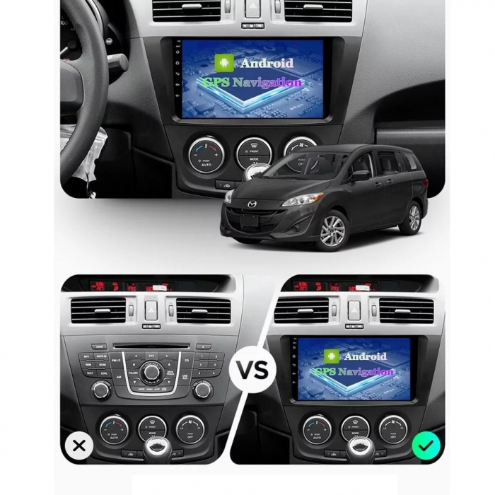 Navigatie Mazda 5 din 2010 - 2017, 8GB RAM si 128GB ROM, Ecran QLED 9 inch, Android 14, Procesor Octacore, Slot sim 4G, Sunet DSP, Wireless Carplay si Android Auto, Camera Marsarier [3]