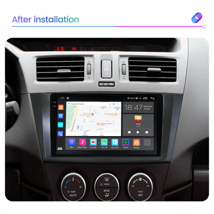 Navigatie Mazda 5 din 2010-2017, Rezolutie 2K, Display QLED 9.5 inch, 4GB RAM si 64GB ROM, Android, Procesor Octacore, Slot sim 4G, Sunet DSP, Wireless Carplay si Android Auto, Camera Marsarier, USB, [4]