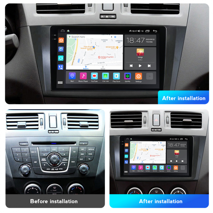 Navigatie Mazda 5 din 2010-2017, Rezolutie 2K, Ecran QLED 9.5 inch, 8GB RAM si 128GB ROM, Android, Procesor Octacore, Slot sim 4G, Sunet DSP, Wireless Carplay si Android Auto [3]
