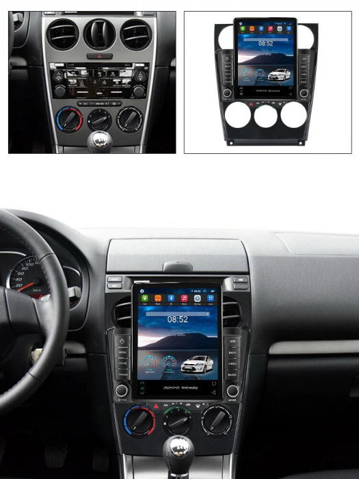 Navigatie Mazda 6 din 2004 - 2014, Ecran TESLA 9.7 inch, 4 GB RAM si 64 GB ROM, Slot Sim 4G, Procesor Octa Core, Carplay integrat, Procesor Sunet Digital DSP, Android, Aplicatii, Usb, Wi Fi, Bluetooth [3]