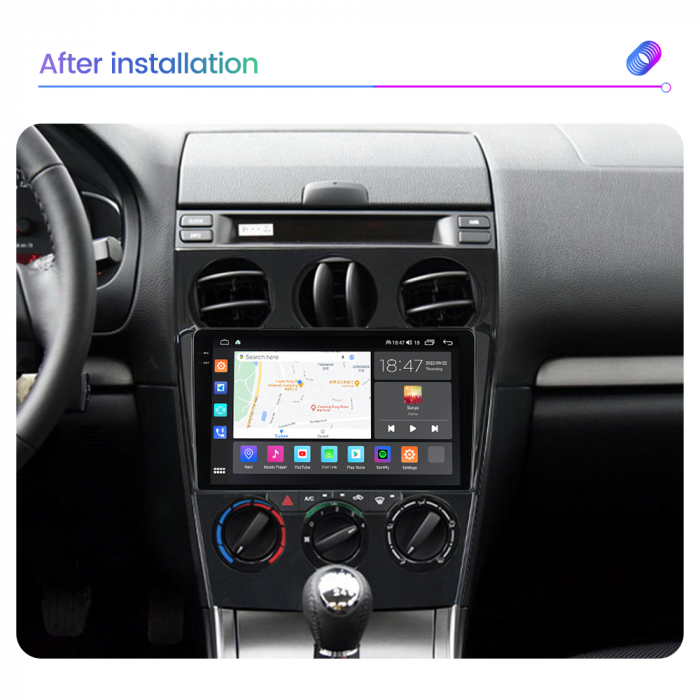 Navigatie Mazda 6 din 2004-2015, Rezolutie 2K, Display QLED 9.5 inch, 4GB RAM si 64GB ROM, Android, Procesor Octacore, Slot sim 4G, Sunet DSP, Wireless Carplay si Android Auto, Camera Marsarier, USB, [5]