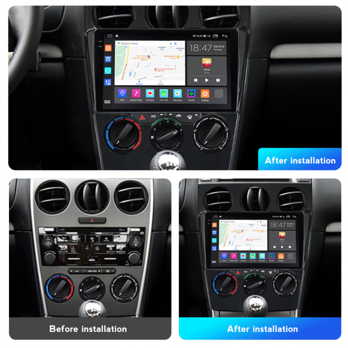 Navigatie Mazda 6 din 2004-2015, Rezolutie 2K, Display QLED 9.5 inch, 4GB RAM si 64GB ROM, Android, Procesor Octacore, Slot sim 4G, Sunet DSP, Wireless Carplay si Android Auto, Camera Marsarier, USB, [3]