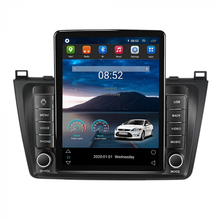 Navigatie Mazda 6 din 2008 - 2014, Ecran TESLA 9.7 inch, 4 GB RAM si 64 GB ROM, Slot Sim 4G, Procesor Octa Core, Carplay integrat, Procesor Sunet Digital DSP, Android, Aplicatii, Usb, Wi Fi, Bluetooth [3]