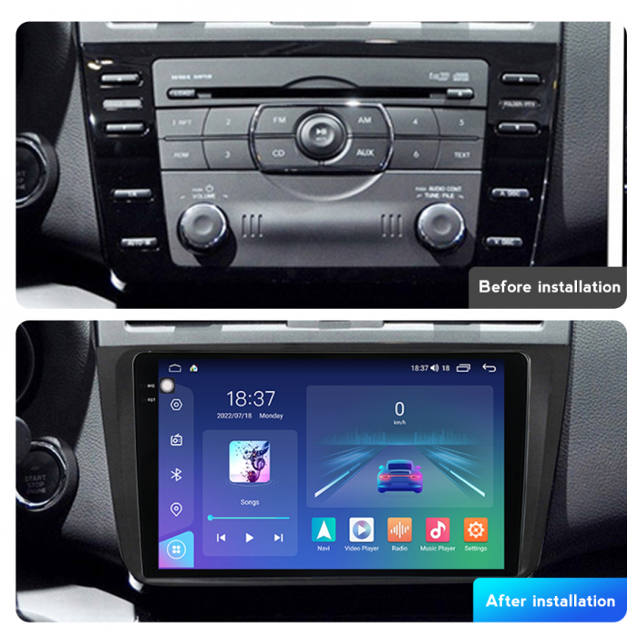 Navigatie Mazda 6 din 2008-2014, Rezolutie 2K, Ecran QLED 9.5 inch, 8GB RAM si 128GB ROM, Android, Procesor Octacore, Slot sim 4G, Sunet DSP, Wireless Carplay si Android Auto, Camera Marsarier [6]