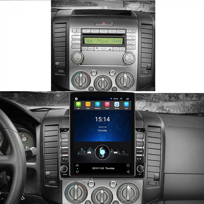 Navigatie Mazda BT50 si Ford Ranger din 2006 - 2012,  Display TESLA 9.5 inch, 2GB RAM si 32GB ROM, Wireless Carplay si Android Auto, Procesor Octacore, Slot sim 4G, Sunet DSP, Camera Marsarier, Blueto [2]