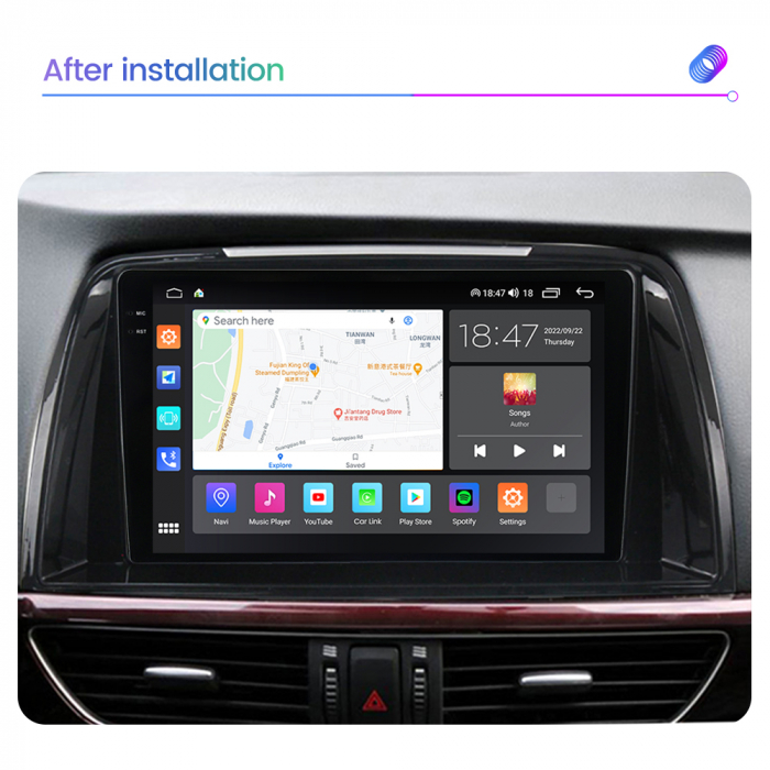 Navigatie Mazda CX5 din 2011-2017, Rezolutie 2K, Ecran QLED 9.5 inch, 8GB RAM si 128GB ROM, Android, Procesor Octacore, Slot sim 4G, Sunet DSP, Wireless Carplay si Android Auto [2]