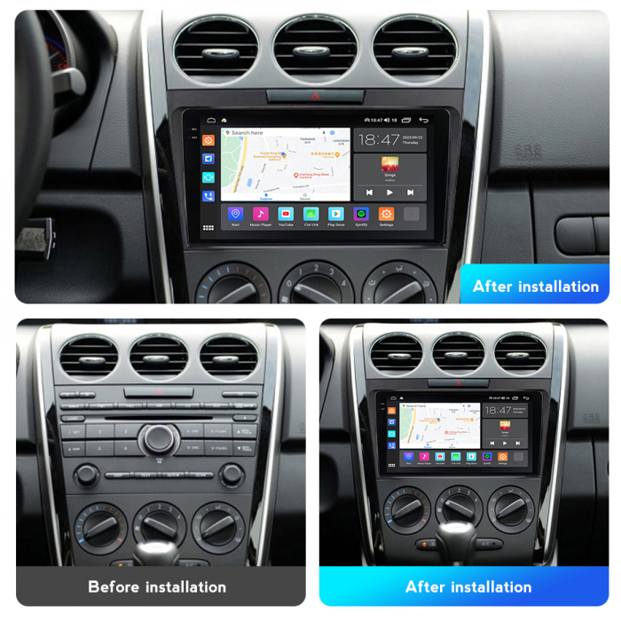 Navigatie Mazda CX7 din 2008-2015, Rezolutie 2K, Ecran QLED 9.5 inch, 8GB RAM si 128GB ROM, Android, Procesor Octacore, Slot sim 4G, Sunet DSP, Wireless Carplay si Android Auto [2]