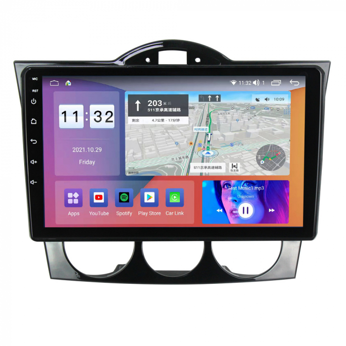 Navigatie Mazda RX8 din 2008-2021, Rezolutie 2K, Display QLED 9.5 inch, 4GB RAM si 64GB ROM, Android, Procesor Octacore, Slot sim 4G, Sunet DSP, Wireless Carplay si Android Auto, Camera Marsarier, USB [3]